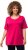 Ulla Popken Double Layer Rounded V-Neck Slim Fit Tee Magenta Pink - T-shirts - 