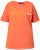 Ulla Popken Cold Dye Ruffle Edge Pocket Tee Coral Pink - T-shirts - 