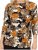 Scandinavian Caramel Flowers Blouse Orange and Brown - Bedrukte T-shirts voor dames -
