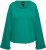 Ulla Popken Rolled Edge Long Sleeve Sweatshirt Emerald Green - Sweaters & hoodies - 
