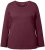Ulla Popken Basic Round Neck Long Sleeve Slim Fit Cotton Tee Dark Berry - T-shirts - 