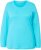 Ulla Popken Basic Round Neck Long Sleeve Slim Fit Cotton Tee Deep Aqua - T-shirts - 
