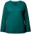 Ulla Popken Basic Round Neck Long Sleeve Slim Fit Cotton Tee Teal Green - T-shirts - 
