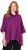 Ulla Popken Sparkling Draped Collared Tee Mulberry - Bedrukte T-shirts voor dames - 