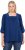 Ulla Popken Embroidered Detail 3/4 Sleeve Tee Dark Blue - Bedrukte T-shirts voor dames - 