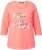 Ulla Popken Make It Amazing 3/4 Sleeve Graphic Tee Coral - Bedrukte T-shirts voor dames - 