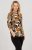 Scandinavian Caramel Flowers Blouse Orange and Brown - Bedrukte T-shirts voor dames -