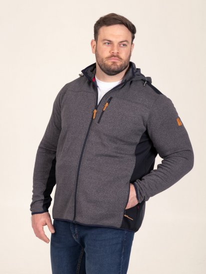 D555 Conrad Detachable Hood Bonded Fleece Zip Through Hoody Navyblauw - Sweaters & hoodies - Sweaters & Hoodies Grote Maten Heren
