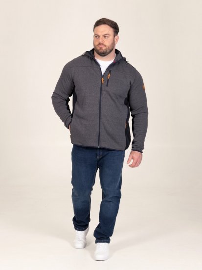 D555 Conrad Detachable Hood Bonded Fleece Zip Through Hoody TALL Navyblauw - TALL sweatshirts - TALL sweatshirts voor lange mannen