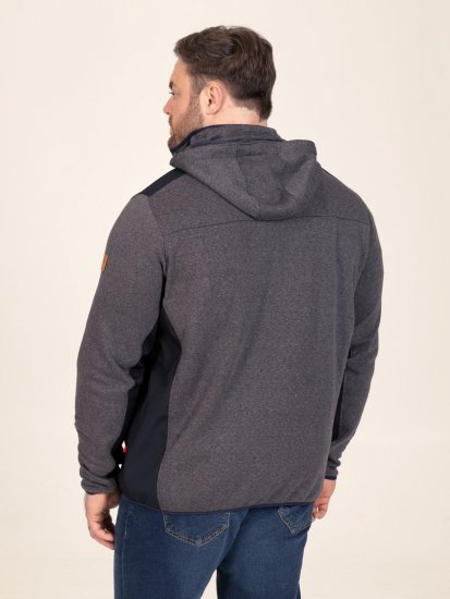 D555 Conrad Detachable Hood Bonded Fleece Zip Through Hoody Navyblauw - Sweaters & hoodies - Sweaters & Hoodies Grote Maten Heren