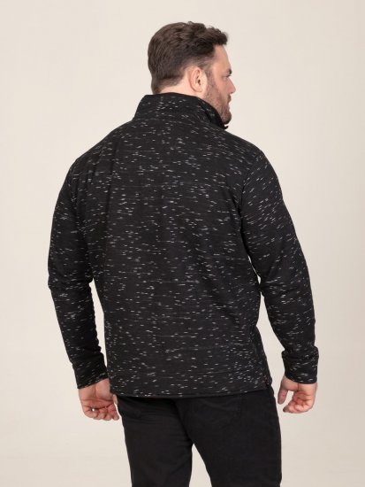 D555 Chandler Reno 1/4 Zip Neck Sweatshirt With Bear Logo Zwart - Sweaters & hoodies - Sweaters & Hoodies Grote Maten Heren