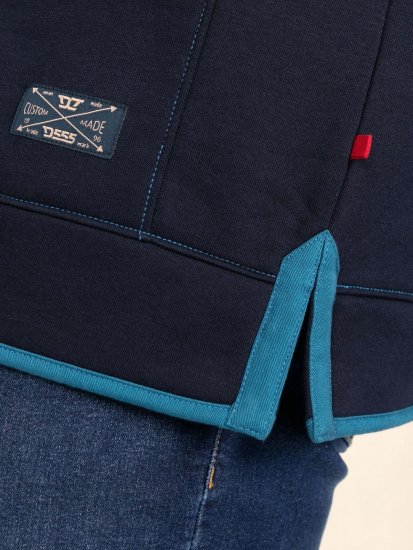 D555 Conway 2 1/4 Zip Neck Fleece Sweatshirt With Bear Logo Navyblauw - Sweaters & hoodies - Sweaters & Hoodies Grote Maten Heren