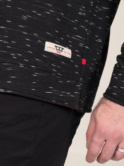 D555 Chandler Reno 1/4 Zip Neck Sweatshirt With Bear Logo Zwart - Sweaters & hoodies - Sweaters & Hoodies Grote Maten Heren