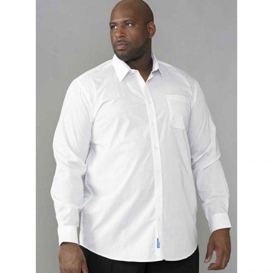D555 Aiden Easy Iron-Shirt White - Hemden - Overhemden Grote Maten Heren