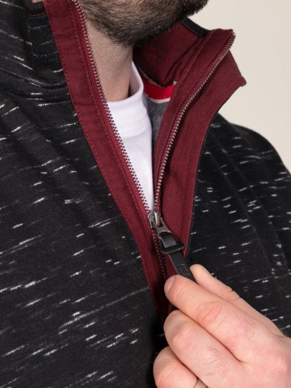 D555 Chandler Reno 1/4 Zip Neck Sweatshirt With Bear Logo Zwart - Sweaters & hoodies - Sweaters & Hoodies Grote Maten Heren