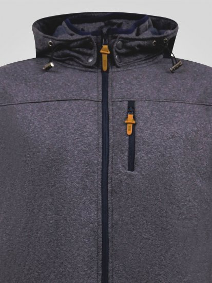 D555 Conrad Detachable Hood Bonded Fleece Zip Through Hoody TALL Navyblauw - TALL sweatshirts - TALL sweatshirts voor lange mannen