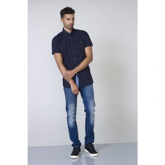 D555 Kurt Printed Short Sleeve Shirt - Hemden - Overhemden Grote Maten Heren