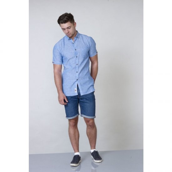 D555 Eric Linen Short Sleeve Shirt - Hemden - Overhemden Grote Maten Heren