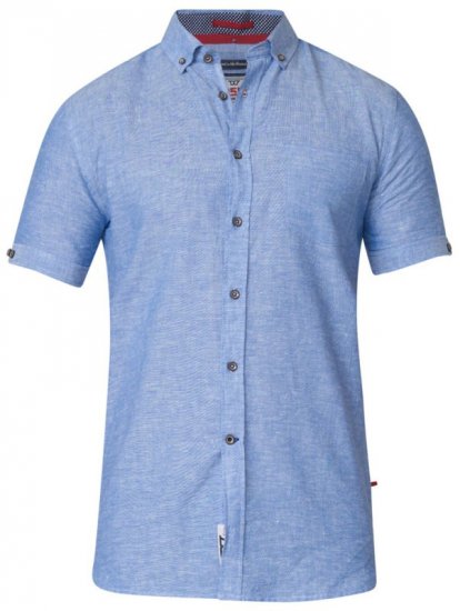 D555 Eric Linen Short Sleeve Shirt - Hemden - Overhemden Grote Maten Heren