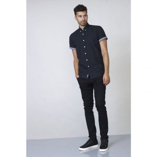 D555 Kevin Oxford Shirt Black - Hemden - Overhemden Grote Maten Heren