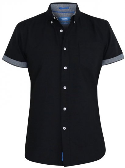 D555 Kevin Oxford Shirt Black - Hemden - Overhemden Grote Maten Heren