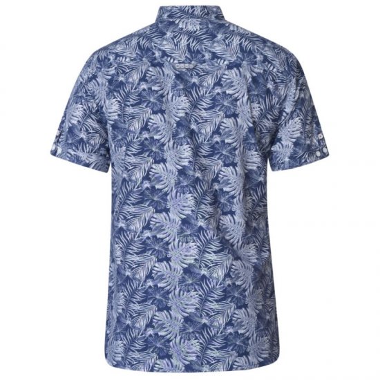 D555 Sheldon Hawaii Shirt Navy - Hemden - Overhemden Grote Maten Heren
