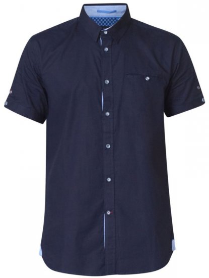 D555 Tim Short Sleeve Shirt Navy - Hemden - Overhemden Grote Maten Heren