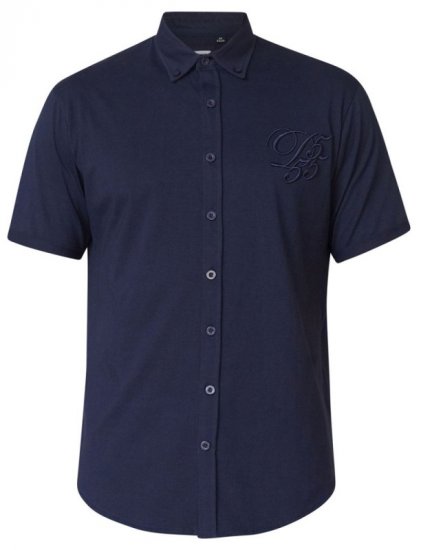 D555 Beaver Couture Jersey Shirt Navy - Hemden - Overhemden Grote Maten Heren
