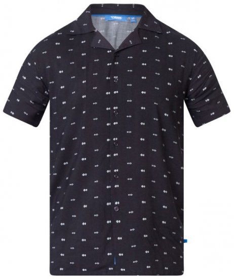 D555 Luciano Bowling Shirt Black - Hemden - Overhemden Grote Maten Heren