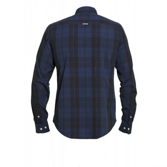 D555 Davenport Long Sleeve Shirt Navy - Hemden - Overhemden Grote Maten Heren