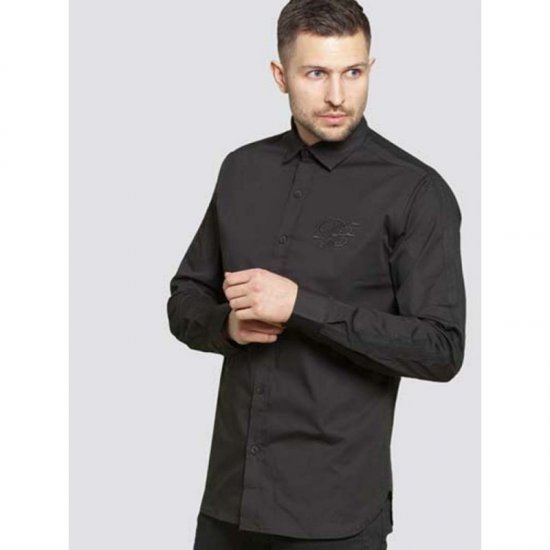D555 Michael Couture Stretch Shirt Black - Hemden - Overhemden Grote Maten Heren