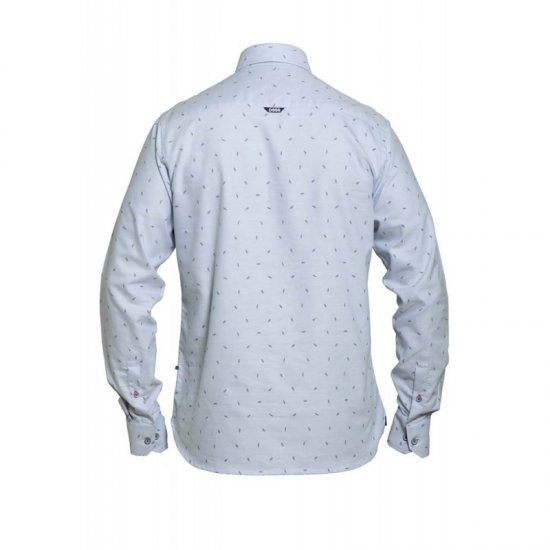 D555 Addington Printed Oxford Shirt Blue - Hemden - Overhemden Grote Maten Heren