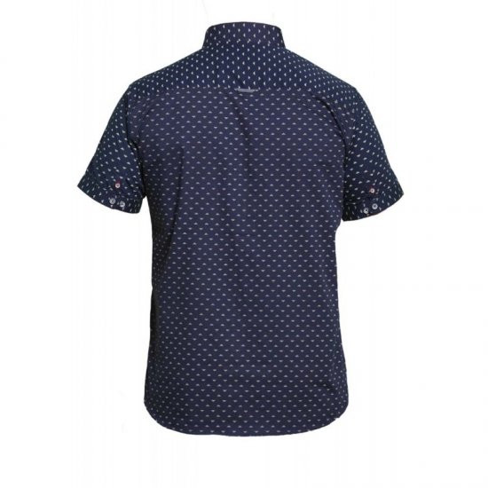 D555 Barrington Short Sleeve Shirt Navy - Hemden - Overhemden Grote Maten Heren