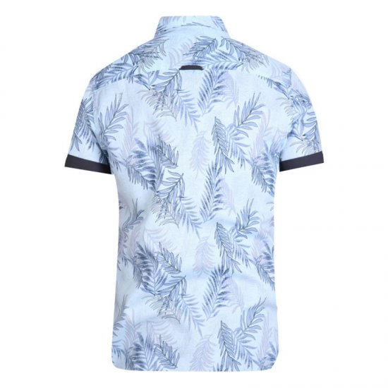 D555 Santana Hawaii Shirt Sky Blue - Hemden - Overhemden Grote Maten Heren