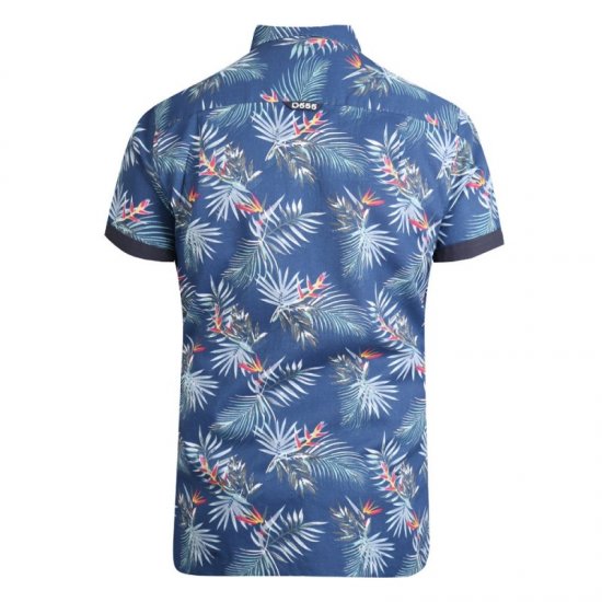 D555 Reuben Hawaii Shirt Navy - Hemden - Overhemden Grote Maten Heren