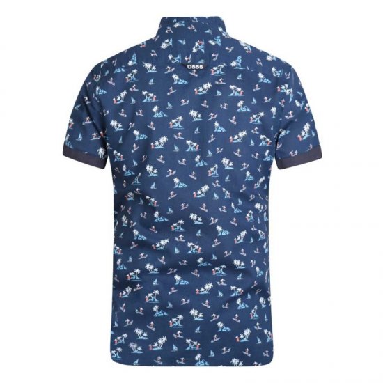 D555 Davian Hawaii Shirt Navy - Hemden - Overhemden Grote Maten Heren