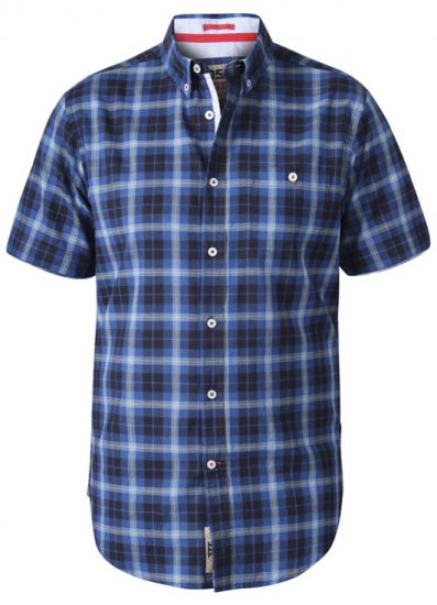 D555 Watson Short Sleeve Shirt Navy - Hemden - Overhemden Grote Maten Heren