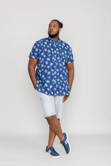 D555 BURLEY Palm Tree Print Shirt - Hemden - Overhemden Grote Maten Heren