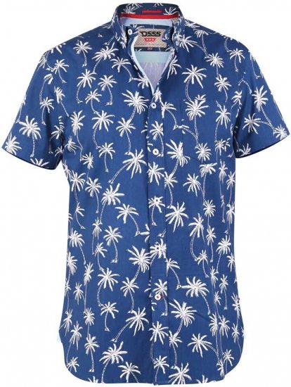 D555 BURLEY Palm Tree Print Shirt - Hemden - Overhemden Grote Maten Heren