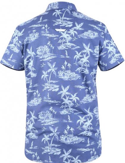D555 WHITSBURY Hawaiian Print Shirt - Hemden - Overhemden Grote Maten Heren