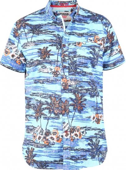 D555 CHARFORD Hawaiian Reverse Printed Shirt - Hemden - Overhemden Grote Maten Heren