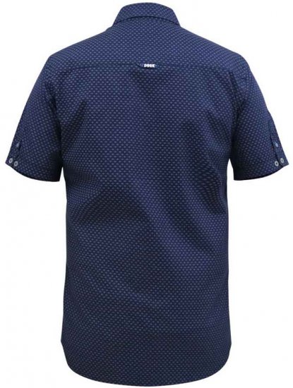 D555 Telford S/S Micro Ao Print Shirt Navy - Hemden - Overhemden Grote Maten Heren