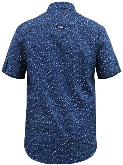 D555 Tristain S/S Floral Ao Print Shirt Navy - Hemden - Overhemden Grote Maten Heren