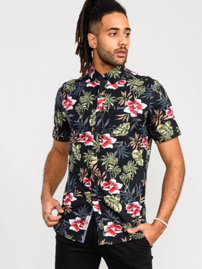 D555 Wilton Hawaiian Ao Print Short Sleeve Shirt - Hemden - Overhemden Grote Maten Heren