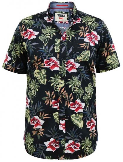 D555 Wilton Hawaiian Ao Print Short Sleeve Shirt - Hemden - Overhemden Grote Maten Heren
