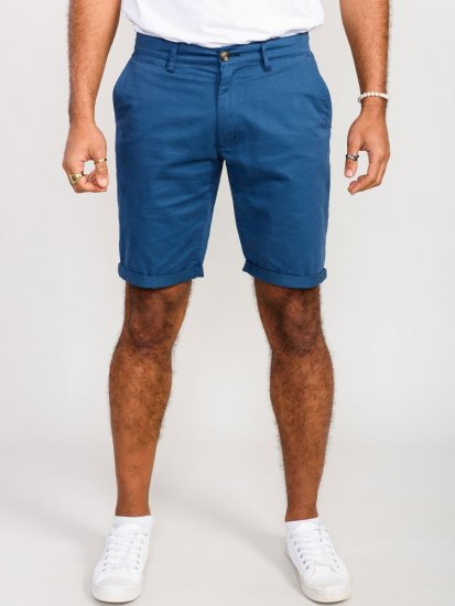 D555 Nelson Stretch Chino Shorts Blue - Shorts - Grote Maten Korte Broeken Heren