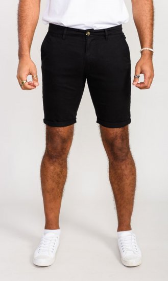 D555 Nelson Stretch Chino Shorts Black - Shorts - Grote Maten Korte Broeken Heren