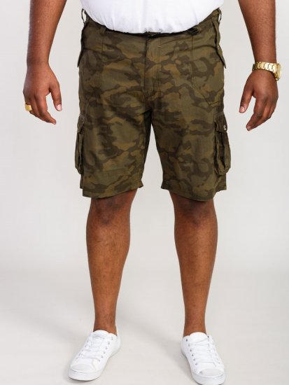 D555 Woobridge Camo Cotton Cargo Shorts - Shorts - Grote Maten Korte Broeken Heren