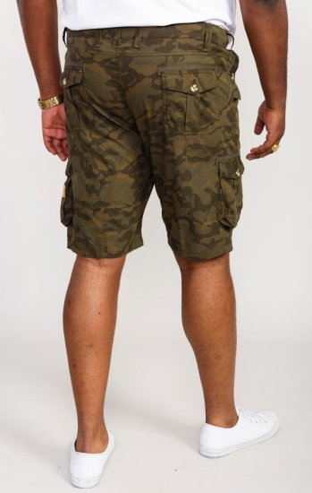 D555 Woobridge Camo Cotton Cargo Shorts - Shorts - Grote Maten Korte Broeken Heren