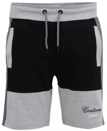 D555 Kirton Couture Elasticated Waistband Shorts Black/Charcoal - Joggingbroeken & shorts - Joggingbroeken & Shorts Heren Grote Maten